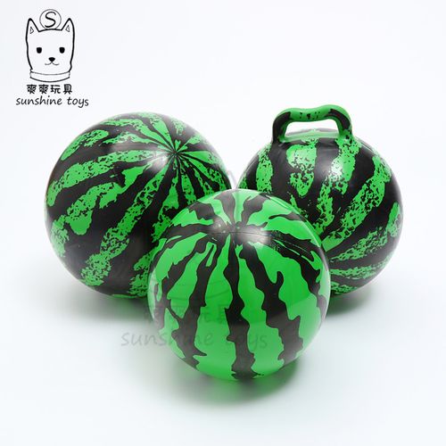 地摊热卖22cmpvc儿童充气西瓜球 沙滩玩具球幼儿园拍拍球厂家批发