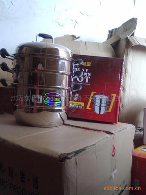 【潮宝韩式可叠三层蒸锅】价格,厂家,图片,蒸锅,沈阳东北日用杂品市场顺胜不锈钢制品批发部-