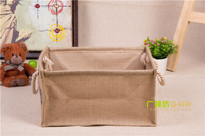 外贸热销新款 黄麻复古收纳桶，厂家直销批发，创意整理杂物利器